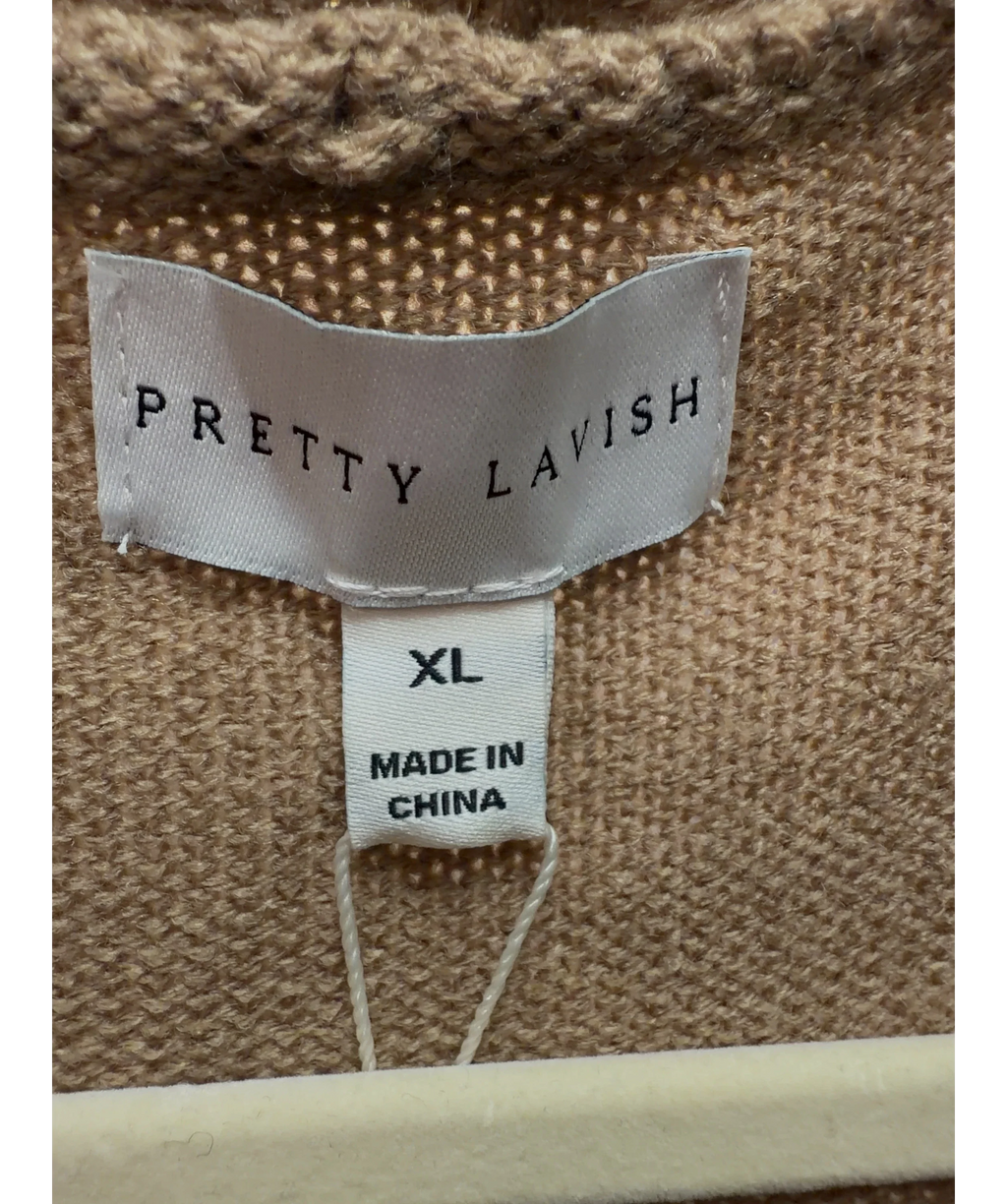 PRETTY LAVISH camel Beau Wrap Midi Dress, size UK XL — care label