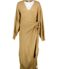 PRETTY LAVISH camel Beau Wrap Midi Dress, size UK XL — front
