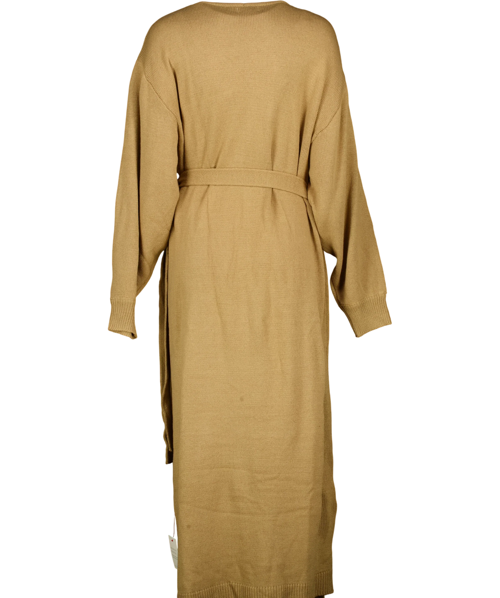 PRETTY LAVISH camel Beau Wrap Midi Dress, size UK XL — back