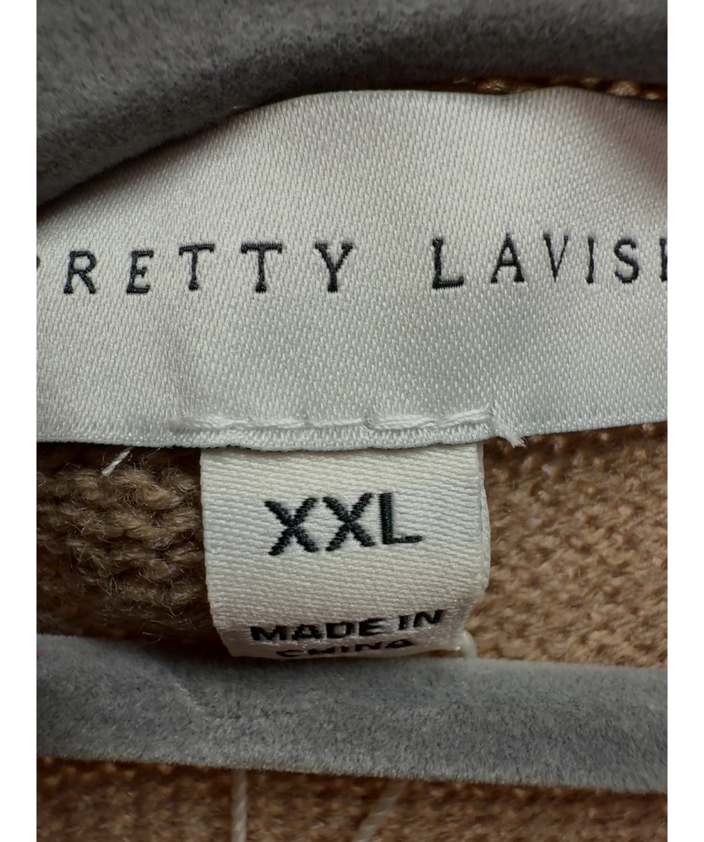 PRETTY LAVISH Beige Beau wrap knit midaxi dress, size UK XXL — care label