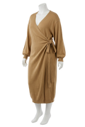 Pretty Lavish Beige Wrap Knit Maxi Dress UK XXL