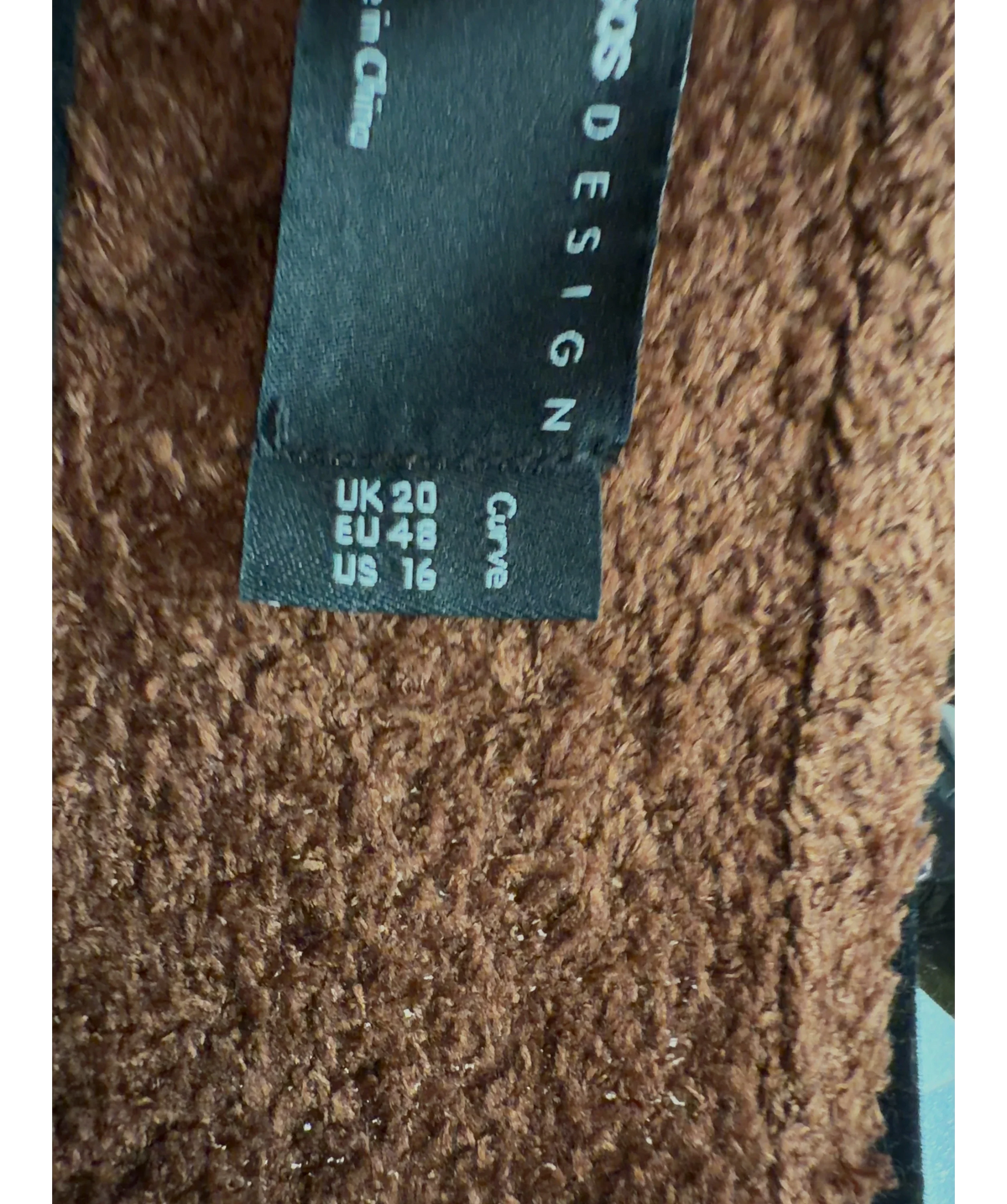 ASOS Brown Colour, size UK 20 — care label