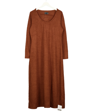 ASOS Design Curve Supersoft Knit Brown Long Sleeve Maxi Dress UK 20