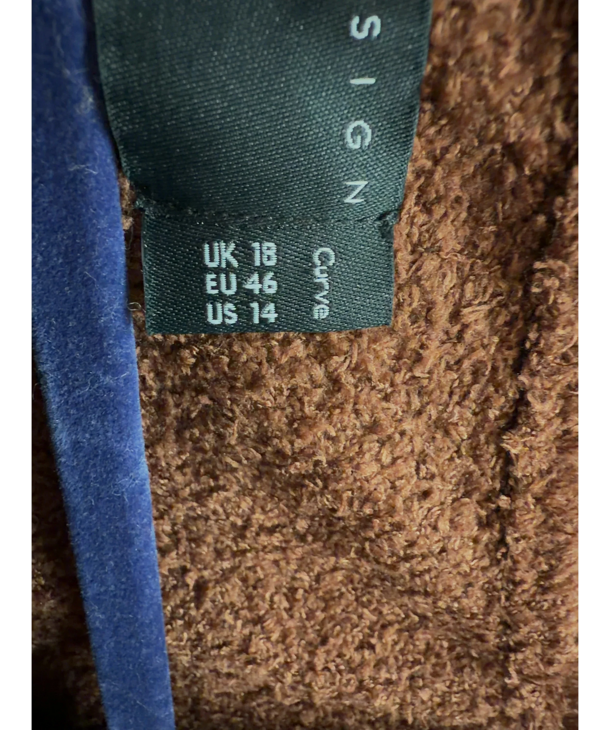 ASOS Brown DESIGN Curve supersoft scoop neck  midi dress, size UK 18 — care label
