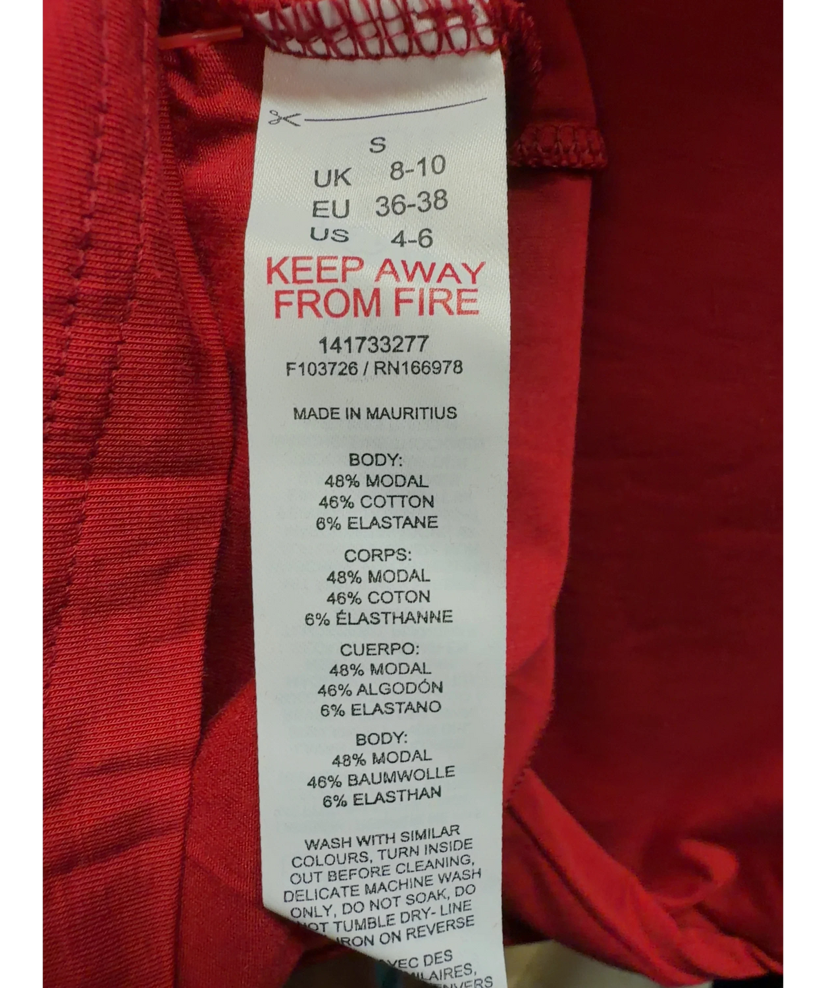 TOPSHOP Red Colour, size UK 8 — label