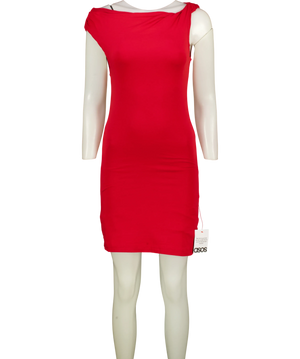 Topshop Red Asymmetric Dress UK 8