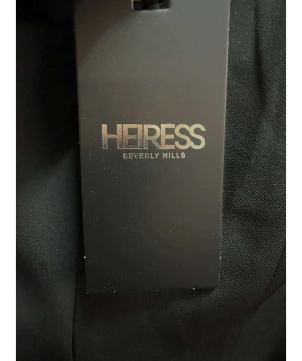 HEIRESS BEVERLY HILLS Black black lace midi dress, size UK M — detail