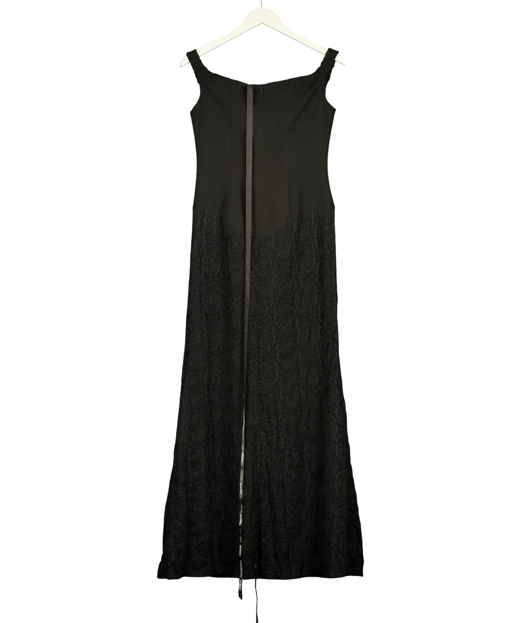 HEIRESS BEVERLY HILLS Black black lace midi dress, size UK M — back