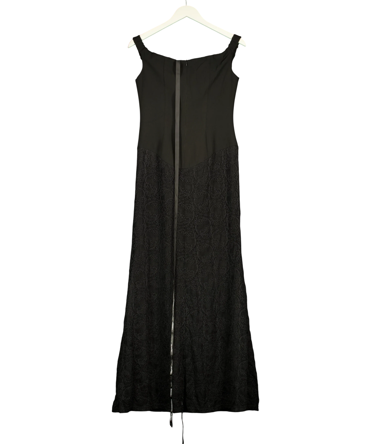 HEIRESS BEVERLY HILLS Black black lace midi dress, size UK M — back