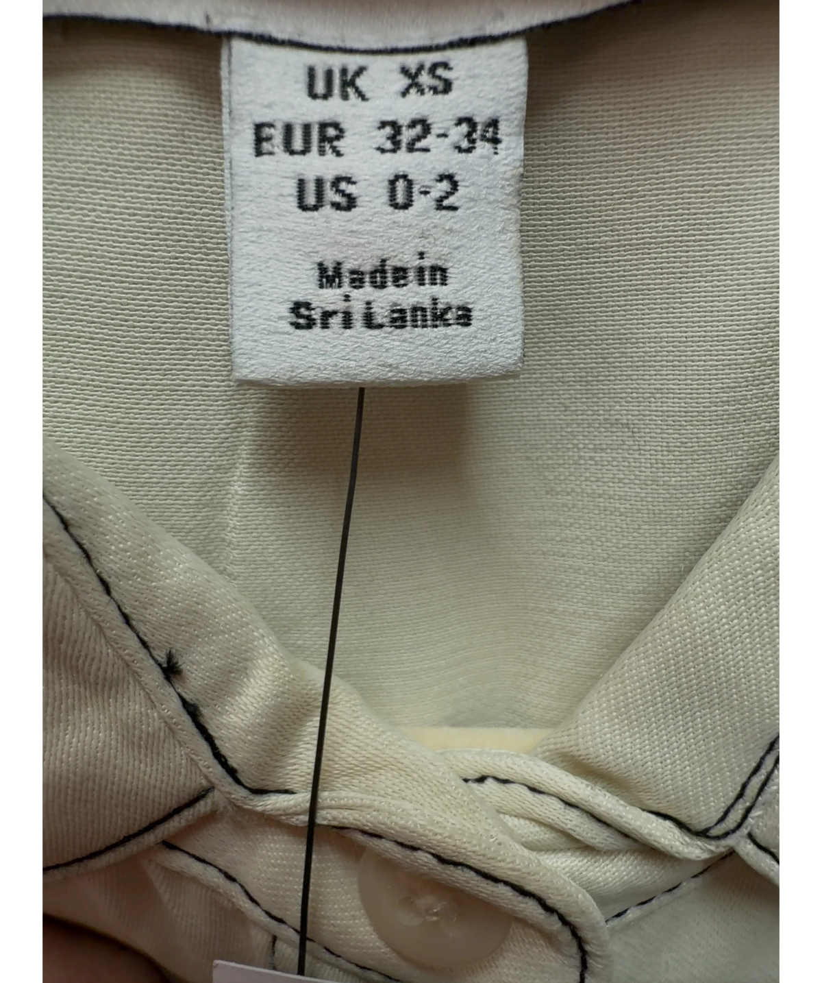 TOPSHOP Cream Colour, size UK XS — care label