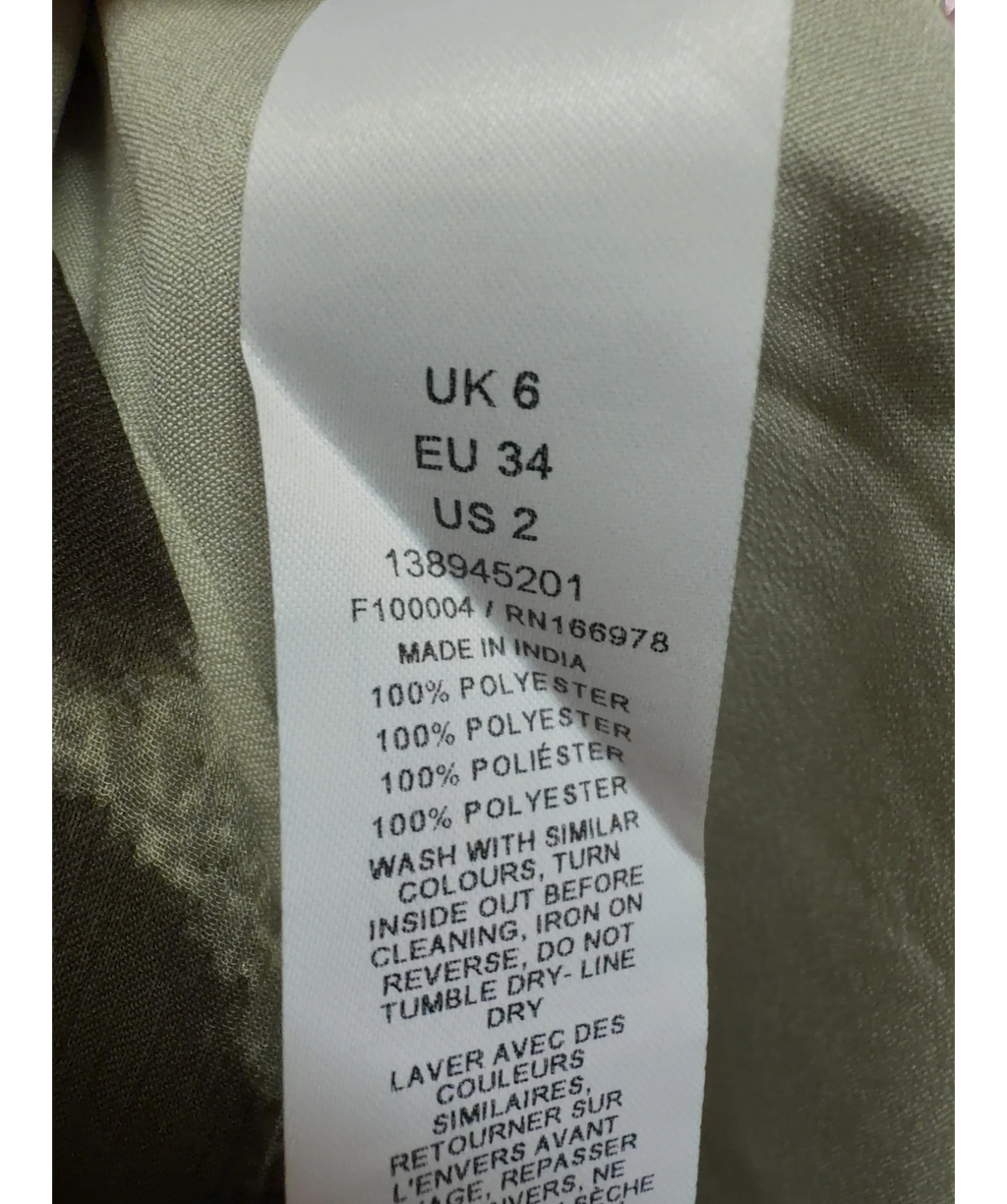 TOPSHOP Green Colour, size UK 6 — label