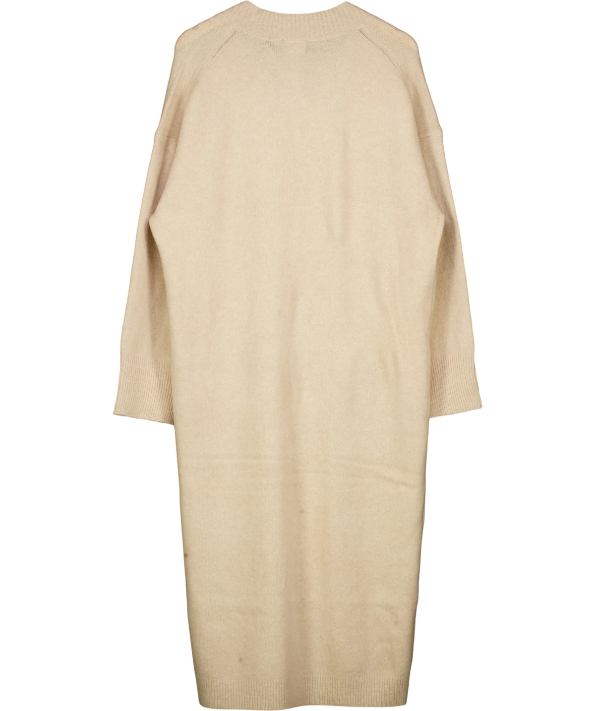 ASOS Beige knitted V-neck midaxi/midi dress, size UK 20 — back