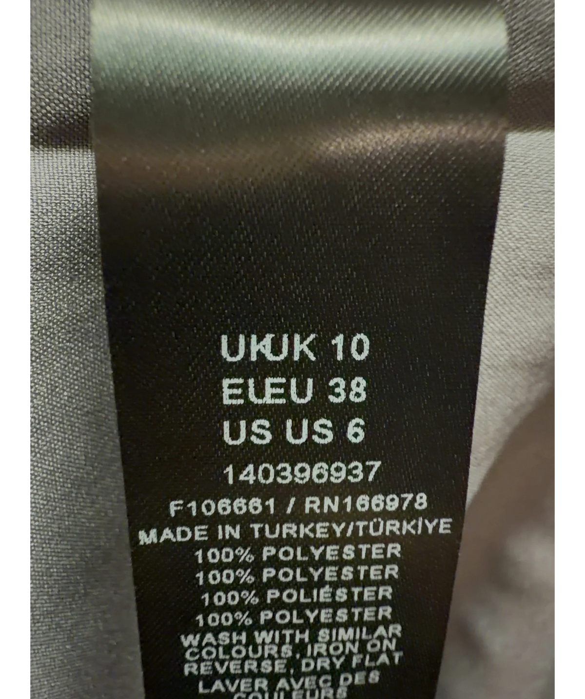 TOPSHOP Grey Colour, size UK 10 — care label