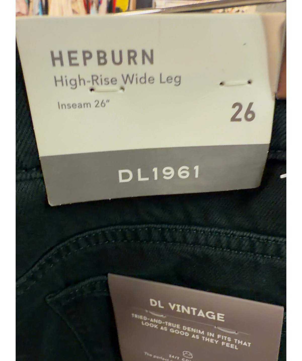 DL1961 Green HEPBURN, size W26 — label