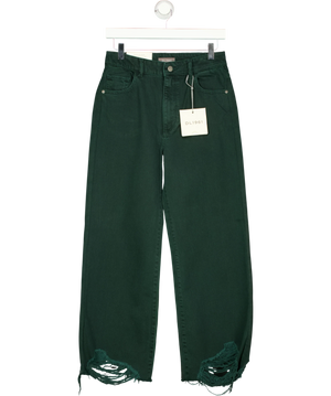 Dl1961 Hepburn Green High Waist Wide Leg Jeans UK W26