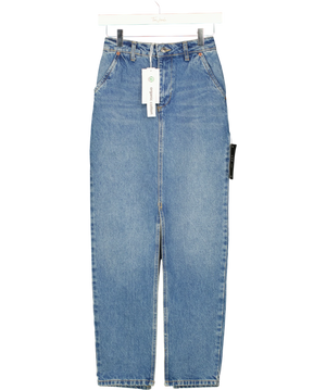 NA-KD Slit Detailed Maxi Denim Skirt Blue UK 4