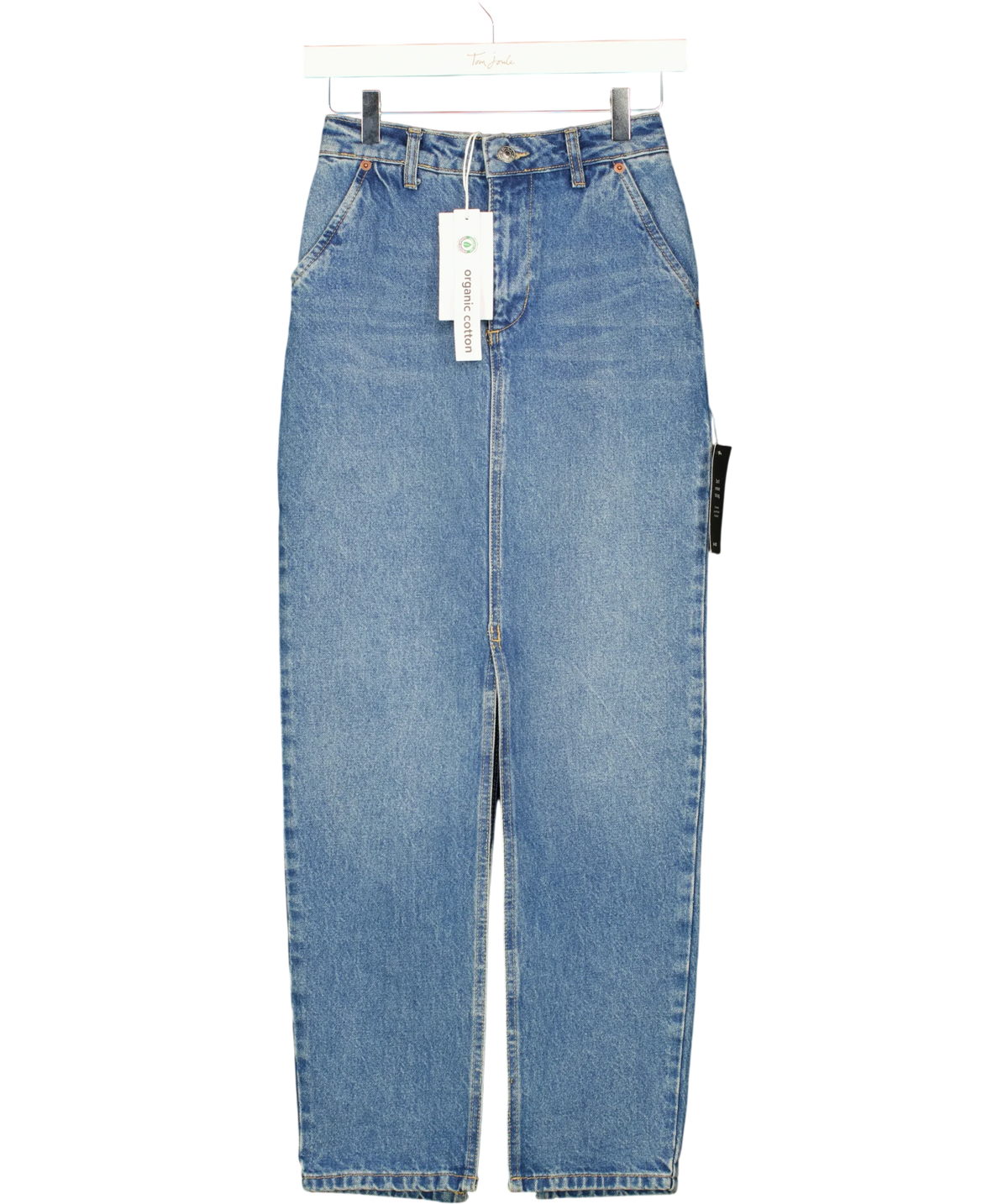 NA-KD Blue Slit Detailed Maxi Denim Skirt, size UK 4 — front