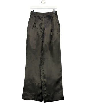 Selezza Black Semi Sheer Pleated Wide Leg Trousers UK M