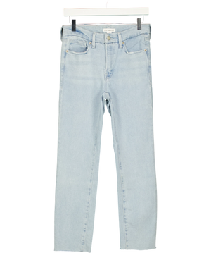 Good American Blue Faded Raw Hem Jeans W27