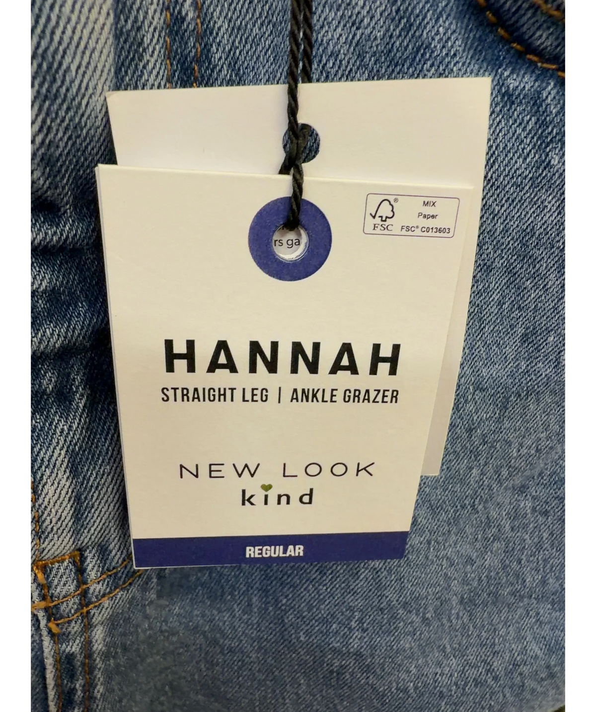 New Look Blue Hannah Straight, size UK 6 — label