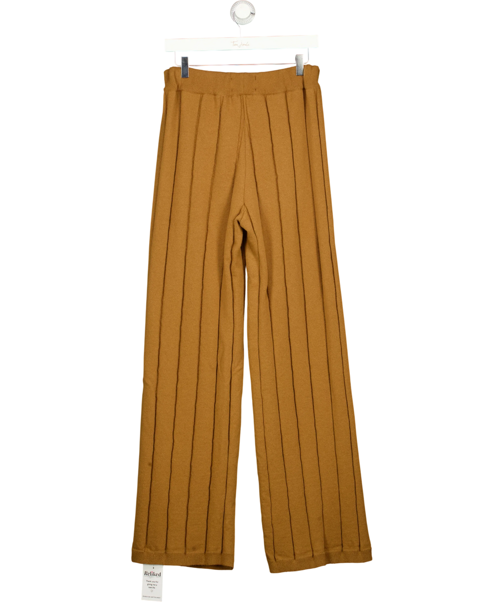 Eschel camel Ribbed Merino Wool Trousres, size UK 10 — back