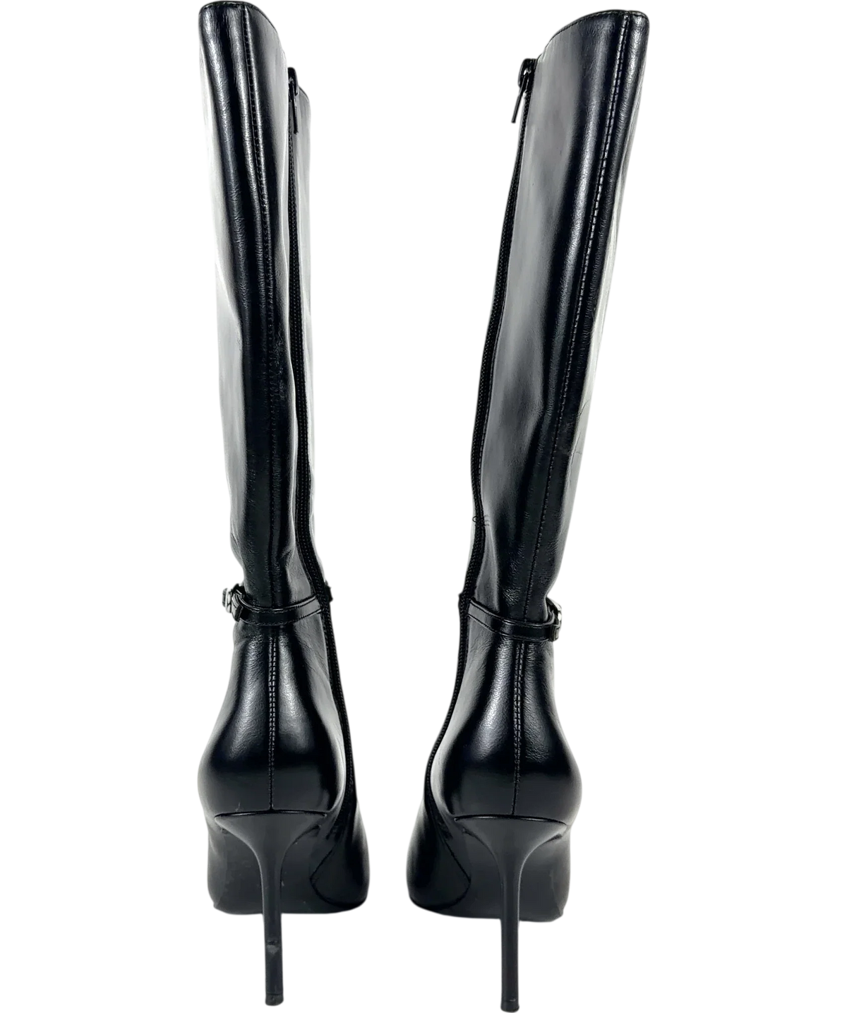 MANGO Black Heeled leather boots, size UK 3 EU 36 👠 — back