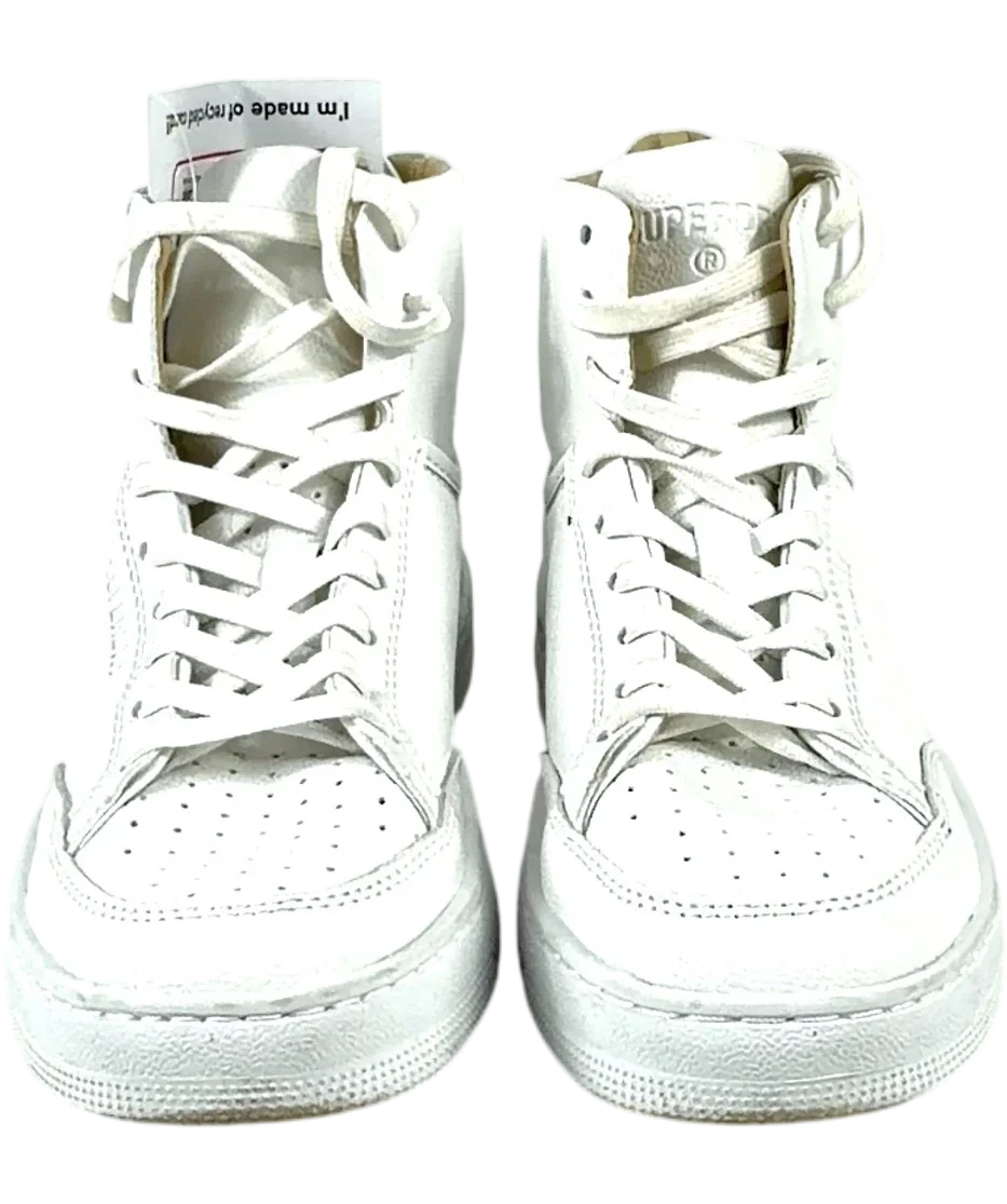 Superdry White Vegan Basket High Top Trainers, size UK 4 EU 37 👠 — detail