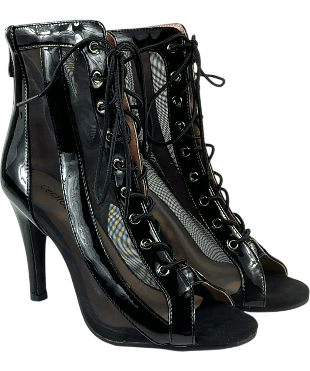 Ceciloroda Black Colour, size UK 4 EU 37 👠 — front
