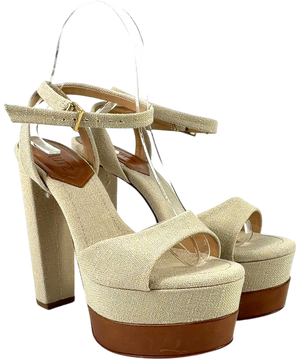 Schutz Kaila Platform Sandal Beige UK 6.5