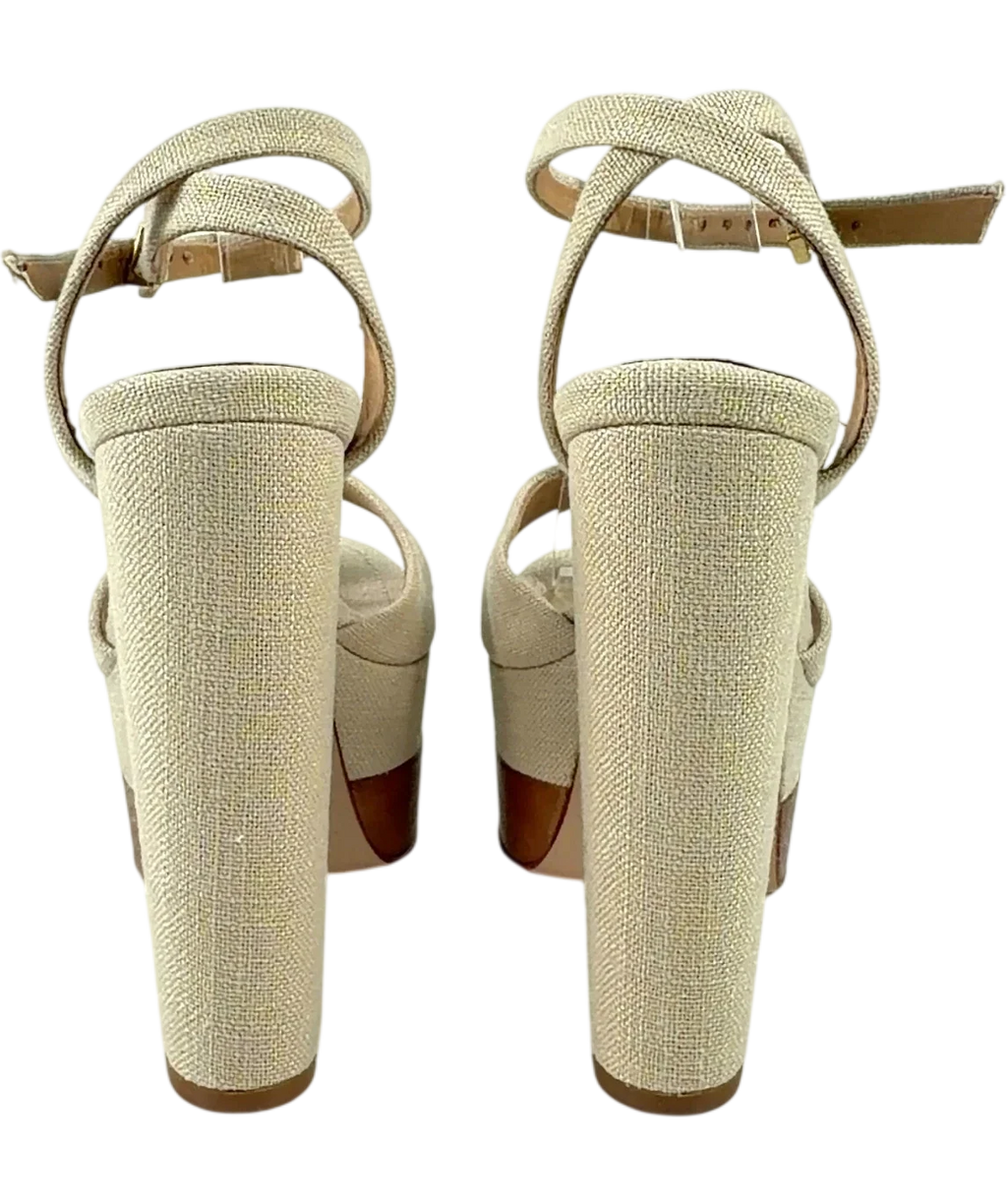 Schutz Beige KAILA PLATFORM, size UK 4 EU 37 👠 — back