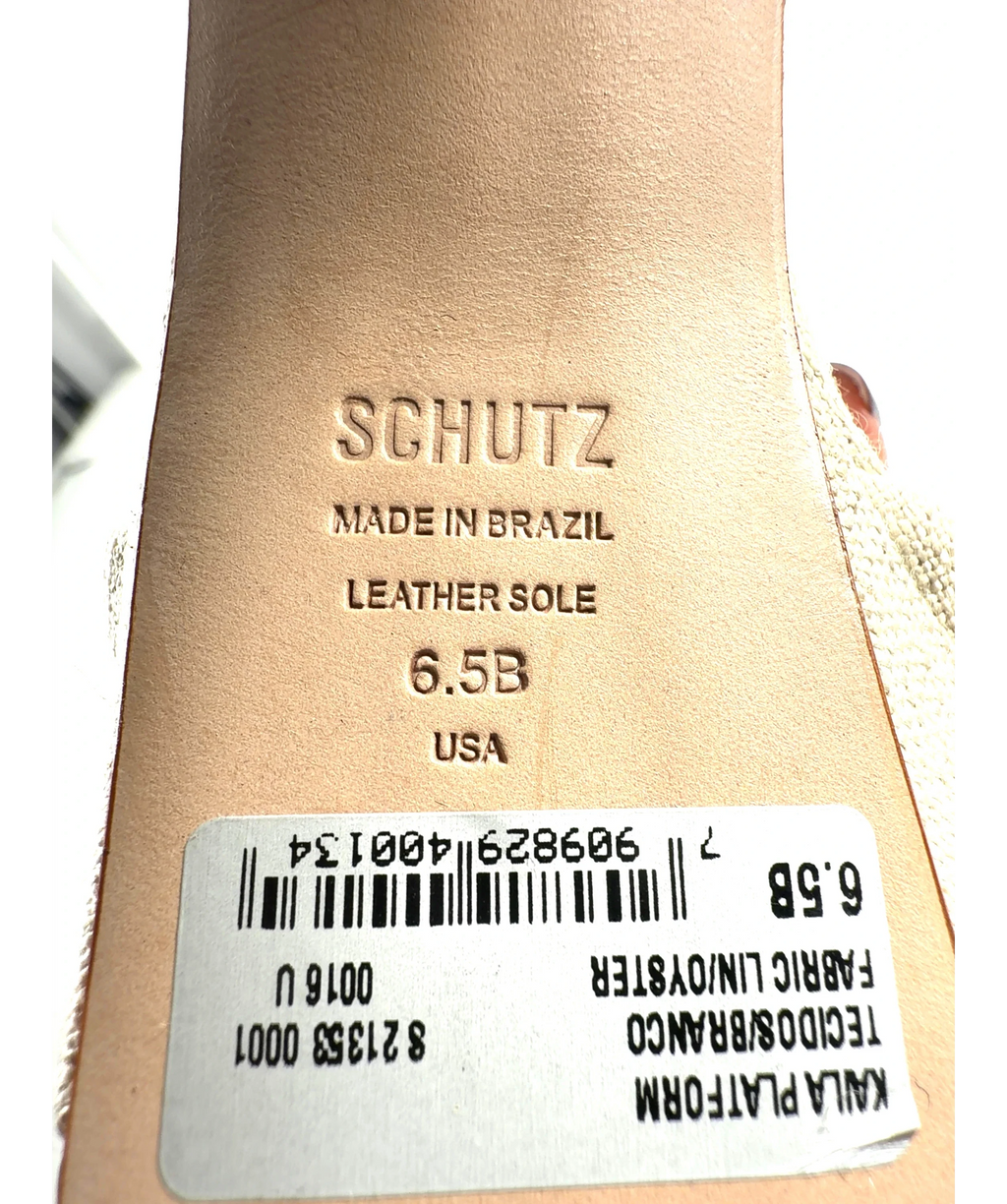 Schutz Beige KAILA PLATFORM, size UK 4 EU 37 👠 — fabric detail