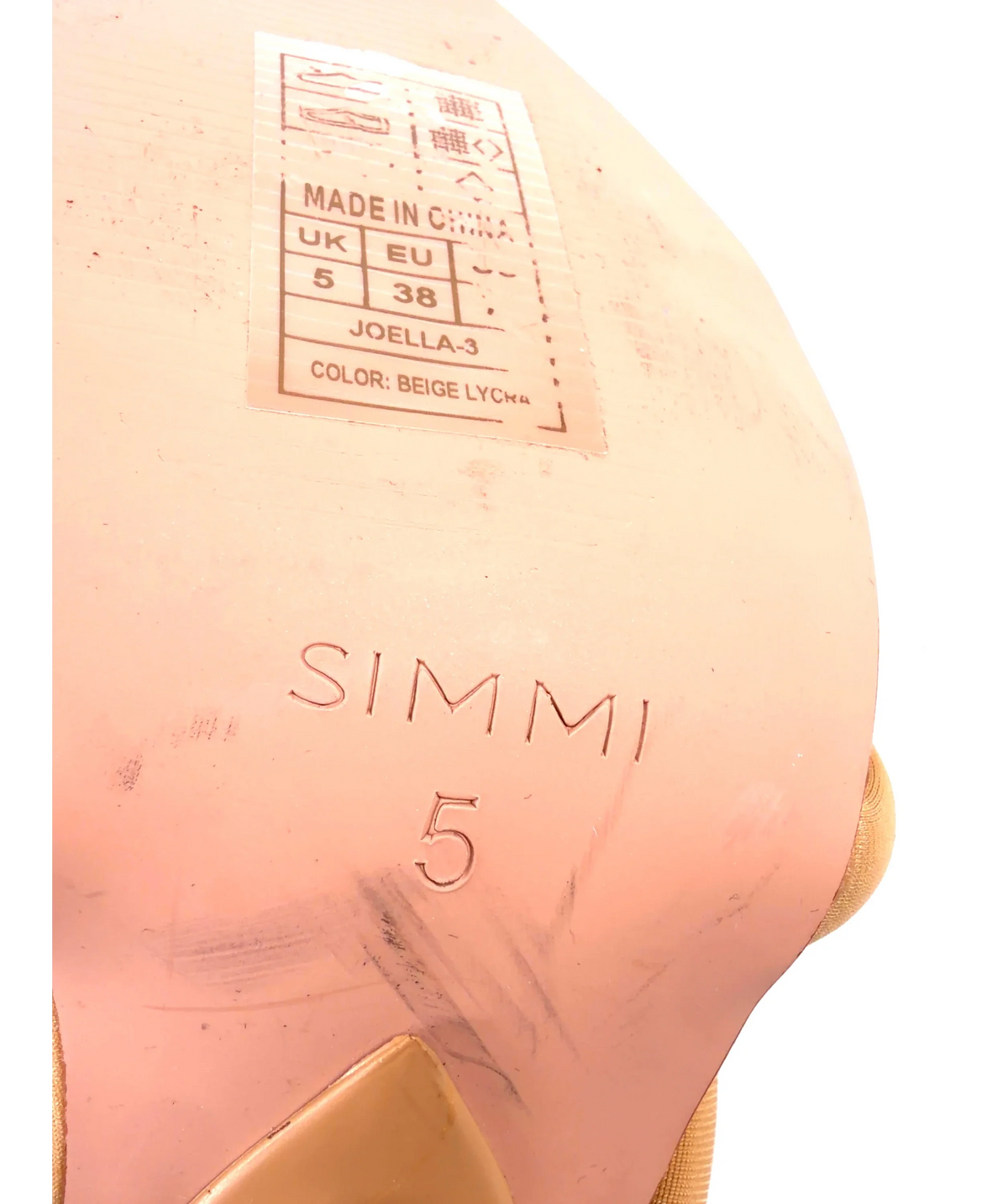 SIMMI Beige Joella-3, size UK 5 EU 38 👠 — fabric detail