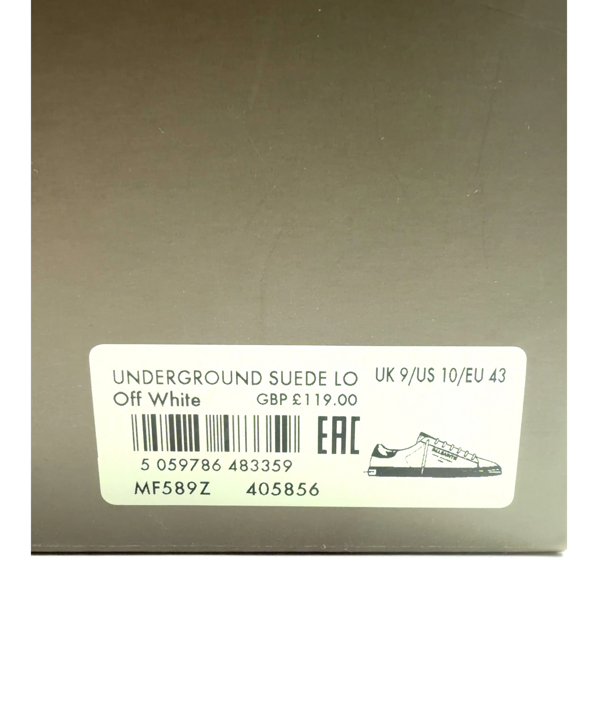 ALLSAINTS off white UNDERGROUND SUEDE LO, size UK 9 EU 43 👞 — additional view