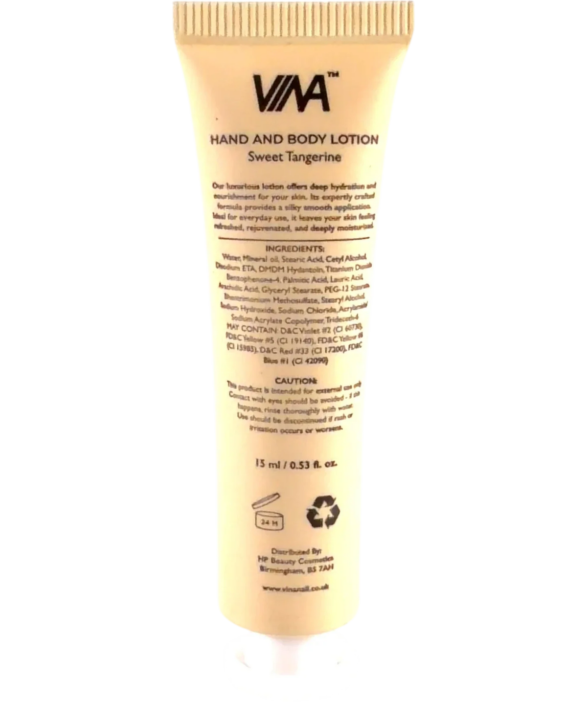 VNA SWEET TANGERINE Hand & Body Lotion 15ml, size 15ml — back