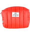Sol de Janeiro red quilted cosmetic/toiletry pouch, size 1 — front