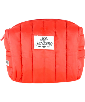Sol de Janeiro Red Quilted Cosmetic Pouch Bag