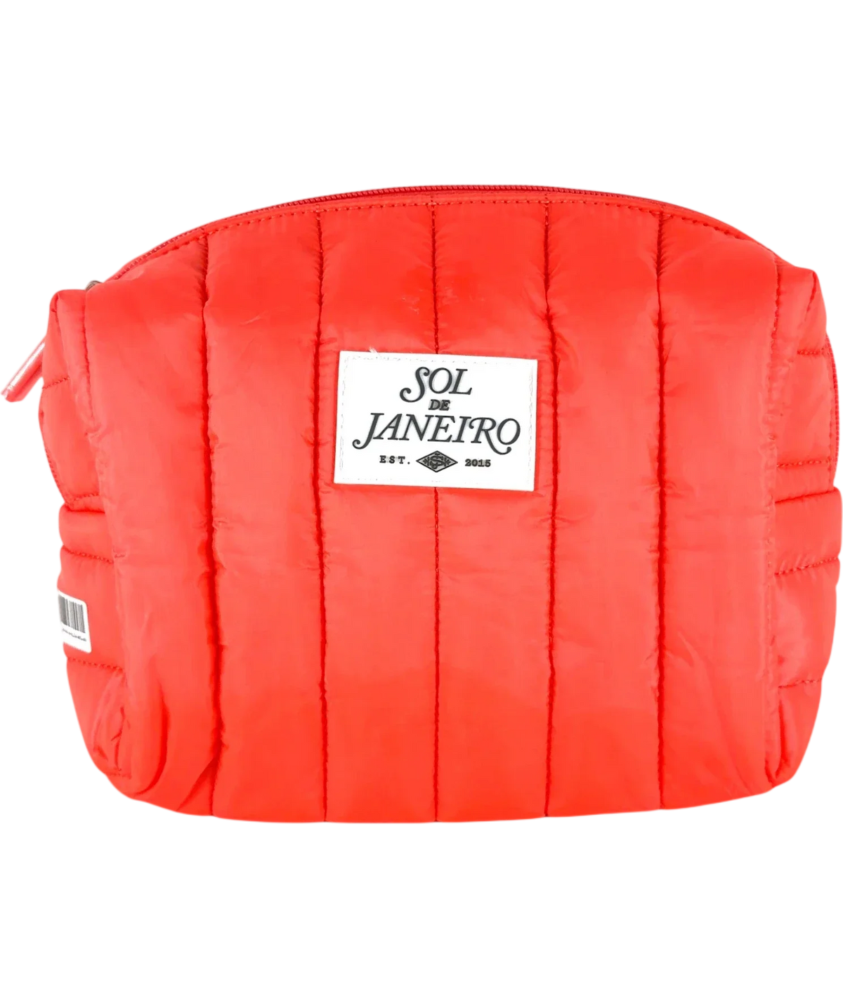 Sol de Janeiro red quilted cosmetic/toiletry pouch, size 1 — front