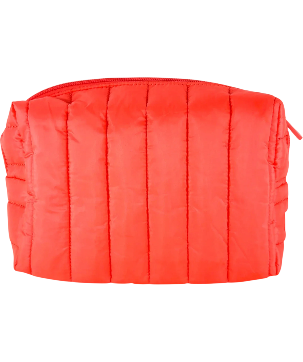 Sol de Janeiro red quilted cosmetic/toiletry pouch, size 1 — back