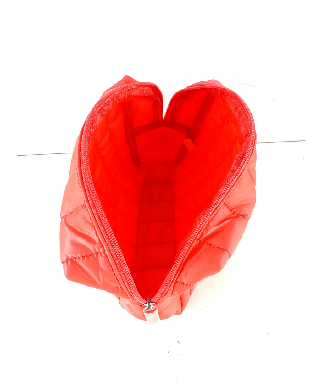 Sol de Janeiro red quilted cosmetic/toiletry pouch, size 1 — detail
