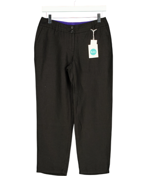 Boden Black Linen Tapered Trousers UK 8