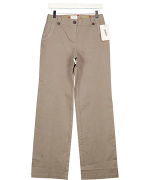 Boden Grey Straight Leg Button Detail Trousers UK 8 LONG