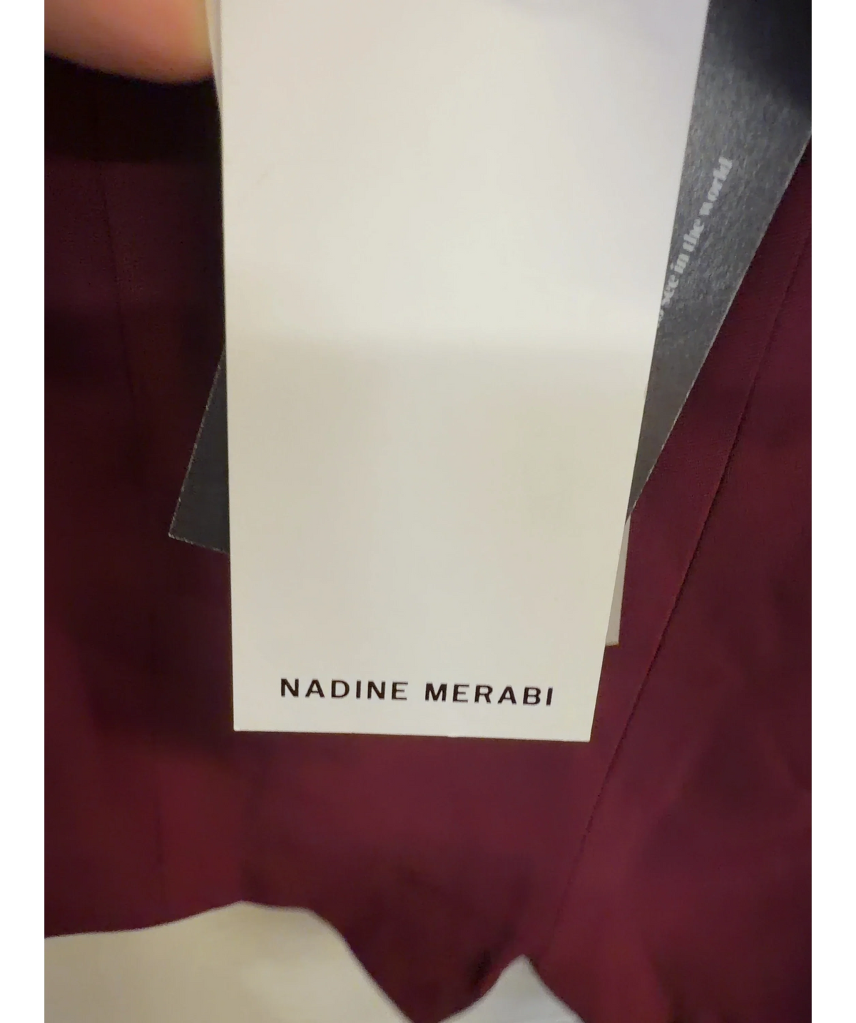 NADINE MERABI burgundy Raye Burgundy Micro Shorts, size UK 10 — detail