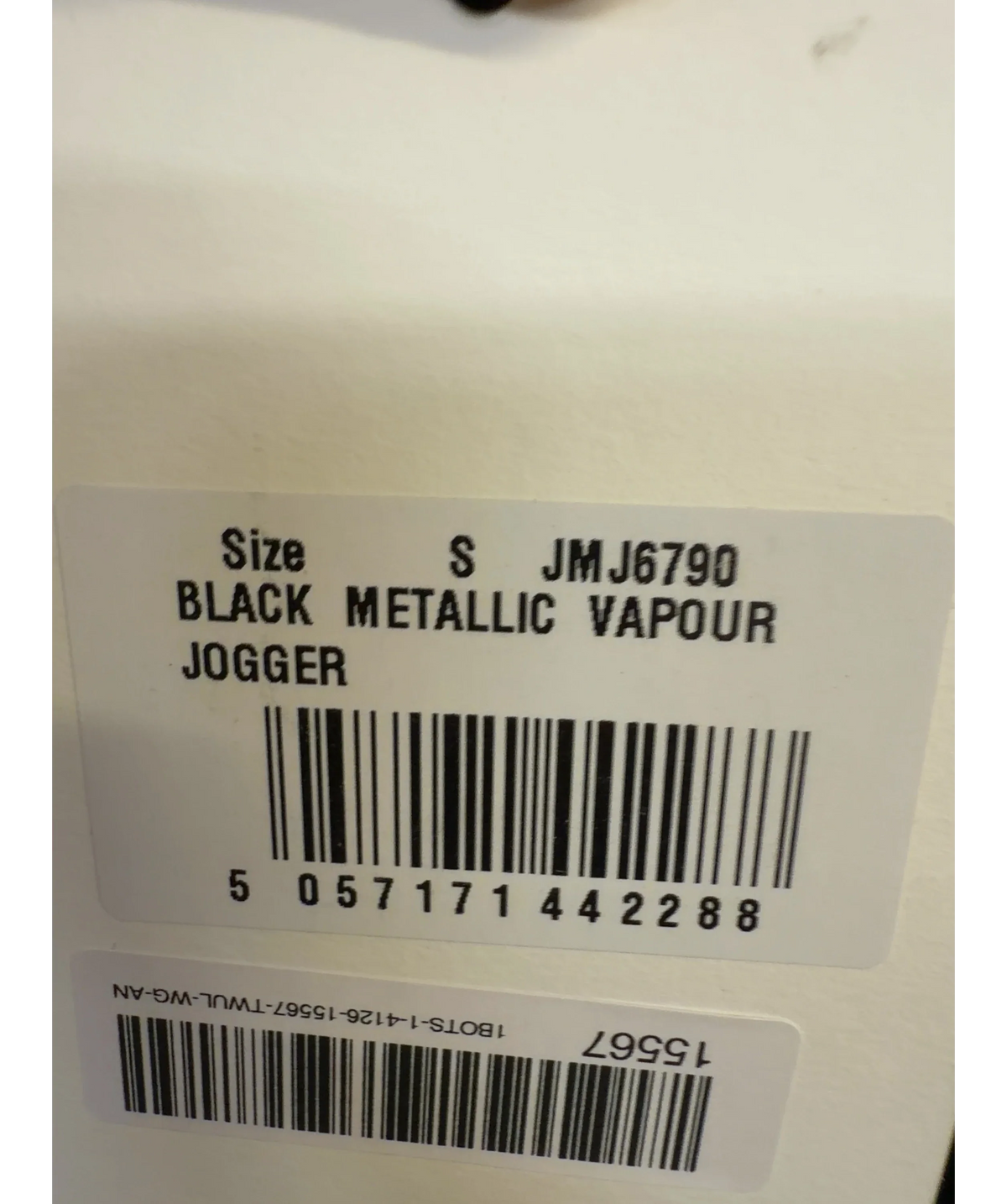 Jaded London Black Metallic Vapour Joggers, size UK S — care label