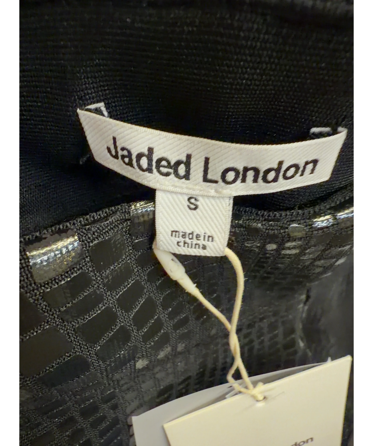 Jaded London Black Idol Croc Effect Bandage Trousers, size UK S — care label