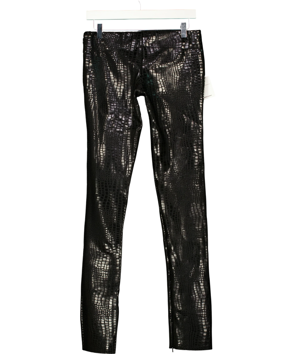 Jaded London Black Idol Croc Effect Bandage Trousers, size UK S — back