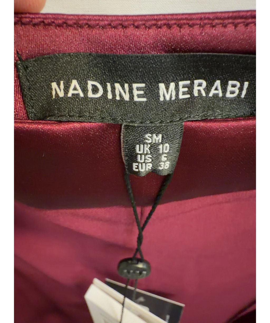 NADINE MERABI burgundy Charlotte Burgundy Trousers, size UK 10 — care label