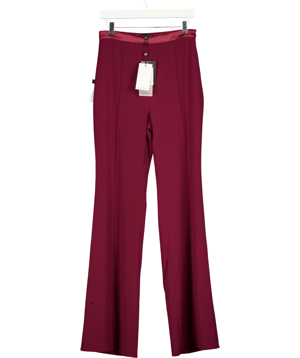 NADINE MERABI burgundy Charlotte Burgundy Trousers, size UK 10 — front