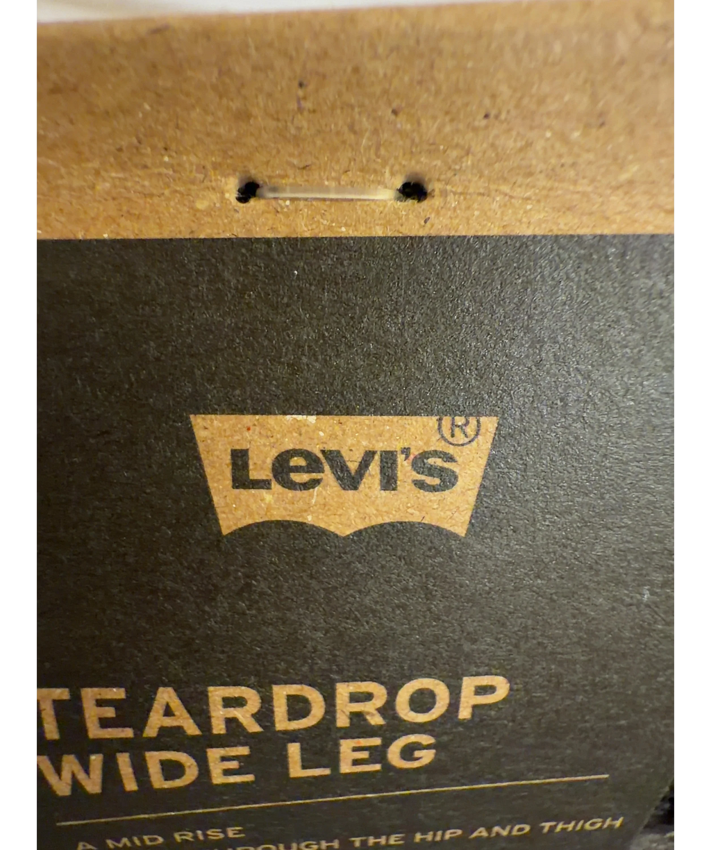 levis Black Teardrop Wide Leg Jeans, size W26 — detail
