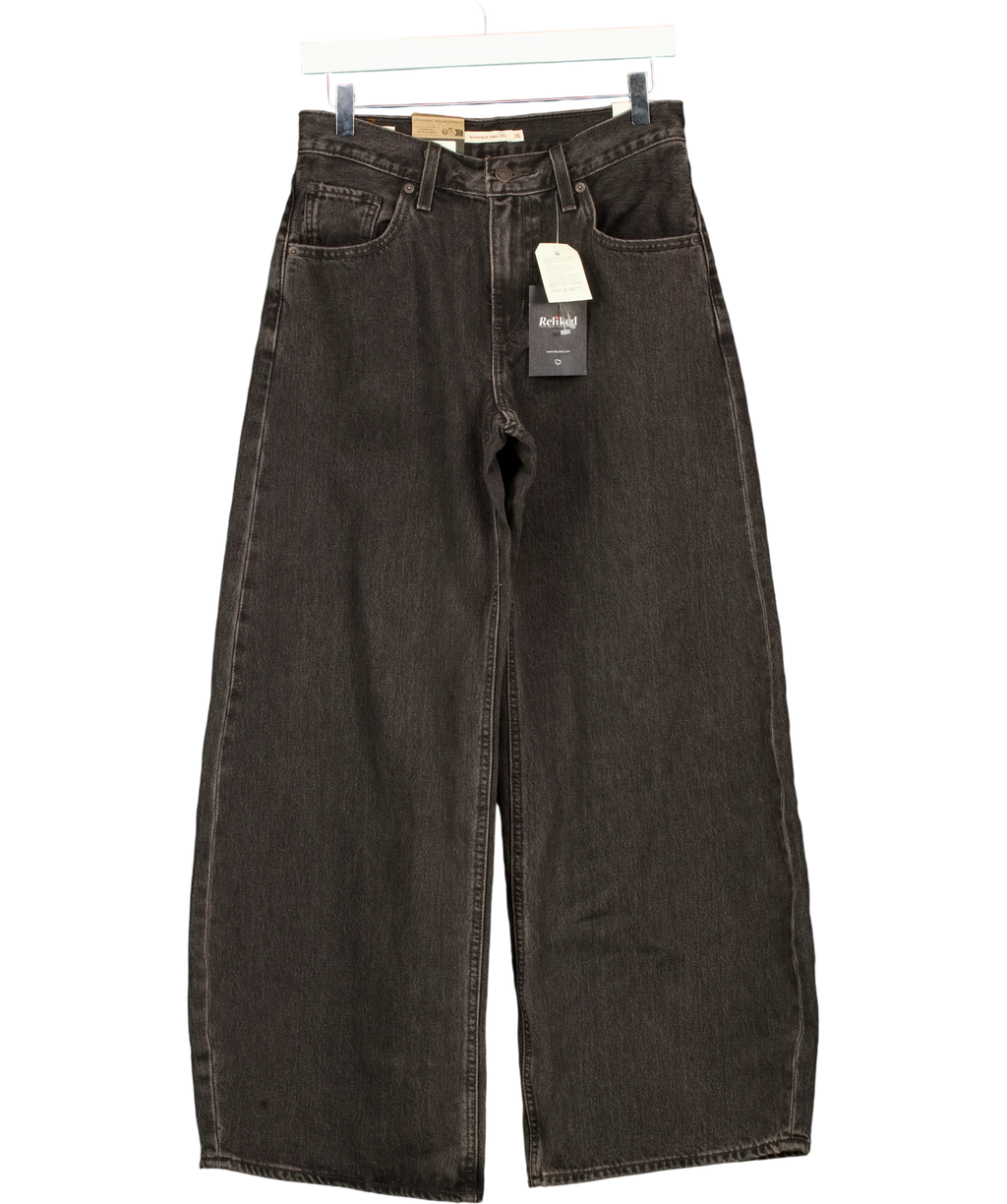 levis Black Teardrop Wide Leg Jeans, size W26 — front