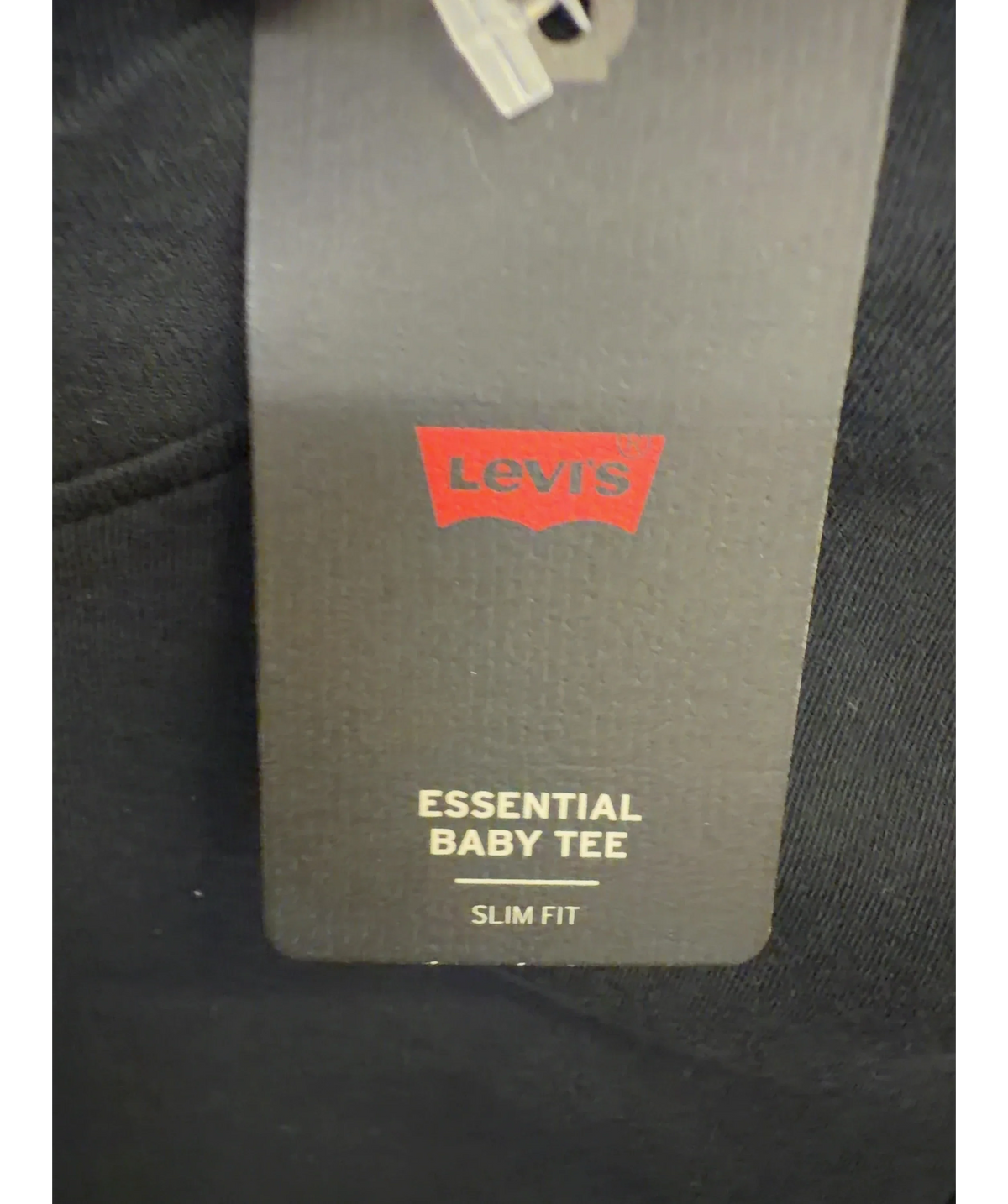 levis Black Essential Baby Tee, size UK S — detail